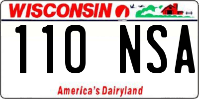 WI license plate 110NSA