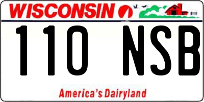 WI license plate 110NSB