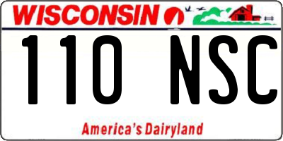 WI license plate 110NSC