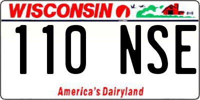 WI license plate 110NSE