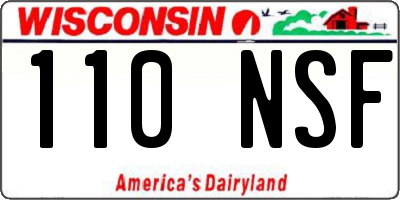 WI license plate 110NSF