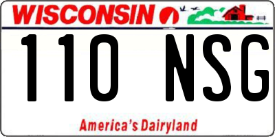 WI license plate 110NSG