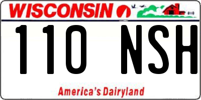 WI license plate 110NSH