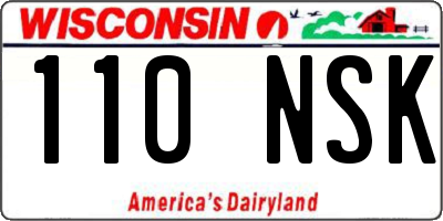 WI license plate 110NSK