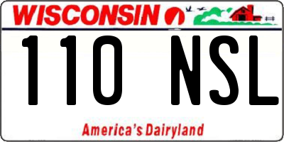 WI license plate 110NSL