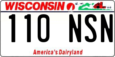 WI license plate 110NSN