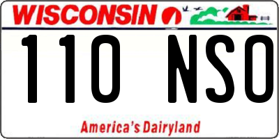 WI license plate 110NSO