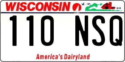 WI license plate 110NSQ