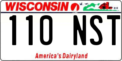 WI license plate 110NST