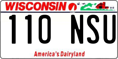 WI license plate 110NSU