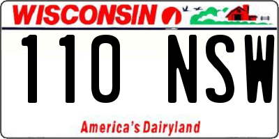 WI license plate 110NSW