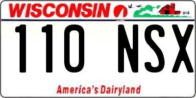 WI license plate 110NSX