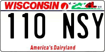 WI license plate 110NSY