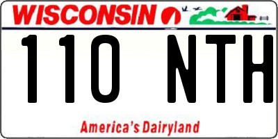 WI license plate 110NTH