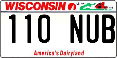 WI license plate 110NUB