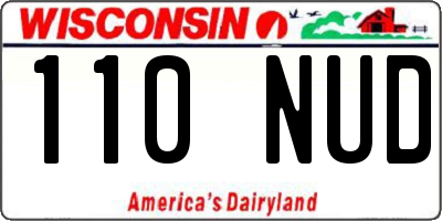 WI license plate 110NUD