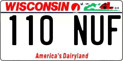 WI license plate 110NUF