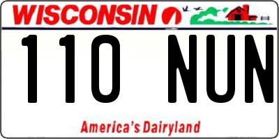 WI license plate 110NUN
