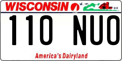 WI license plate 110NUO
