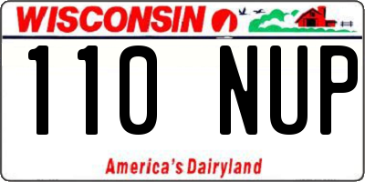 WI license plate 110NUP
