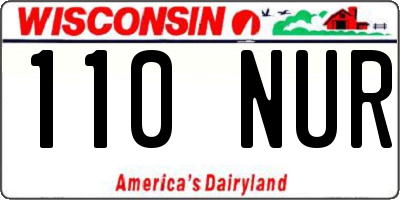 WI license plate 110NUR