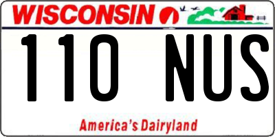 WI license plate 110NUS