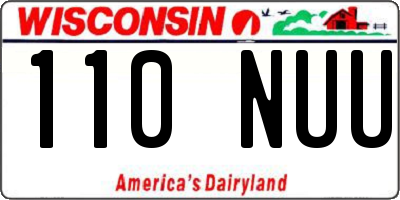 WI license plate 110NUU
