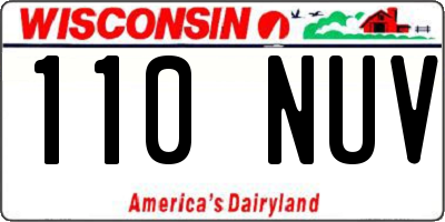 WI license plate 110NUV