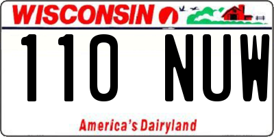 WI license plate 110NUW