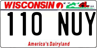 WI license plate 110NUY