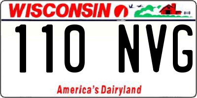 WI license plate 110NVG