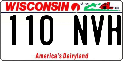 WI license plate 110NVH