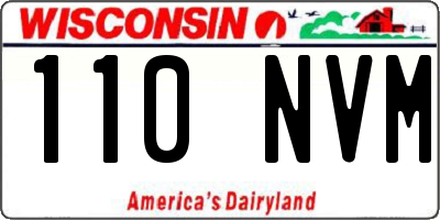 WI license plate 110NVM