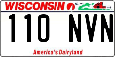 WI license plate 110NVN
