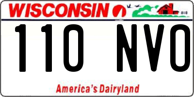 WI license plate 110NVO