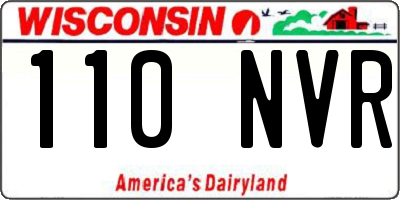 WI license plate 110NVR