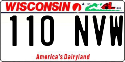 WI license plate 110NVW