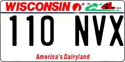 WI license plate 110NVX