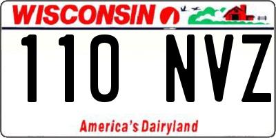 WI license plate 110NVZ