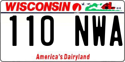 WI license plate 110NWA