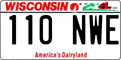 WI license plate 110NWE