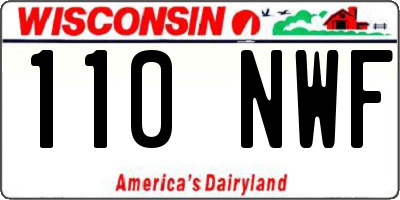 WI license plate 110NWF