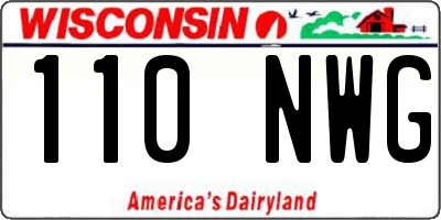 WI license plate 110NWG