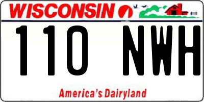WI license plate 110NWH