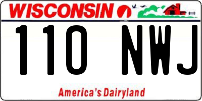 WI license plate 110NWJ