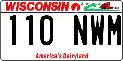 WI license plate 110NWM