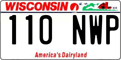 WI license plate 110NWP