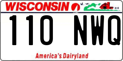 WI license plate 110NWQ