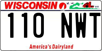 WI license plate 110NWT