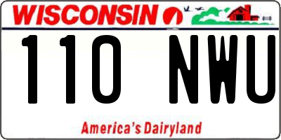 WI license plate 110NWU